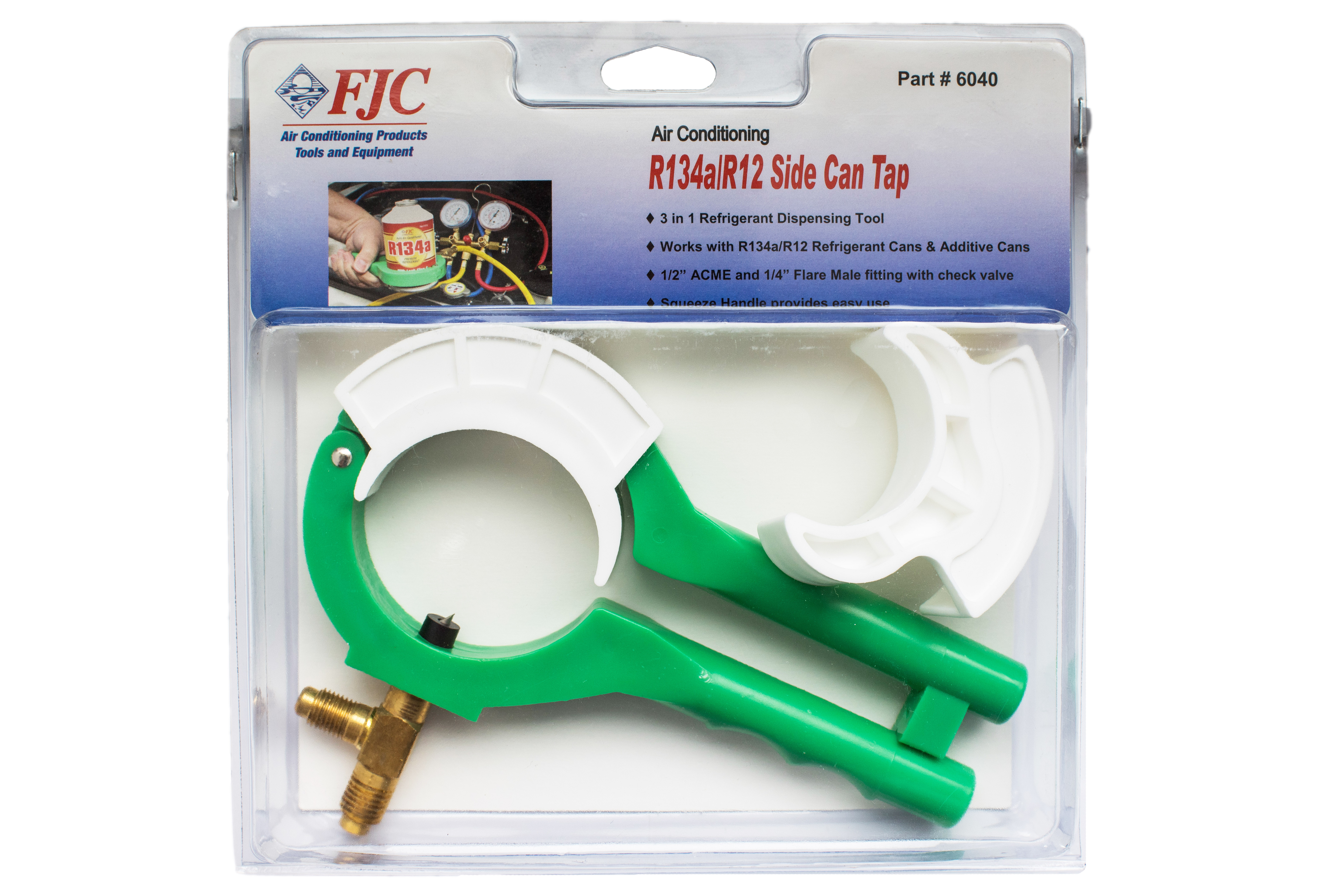 6040 R134a and R12 Side Can Tap FJC Inc