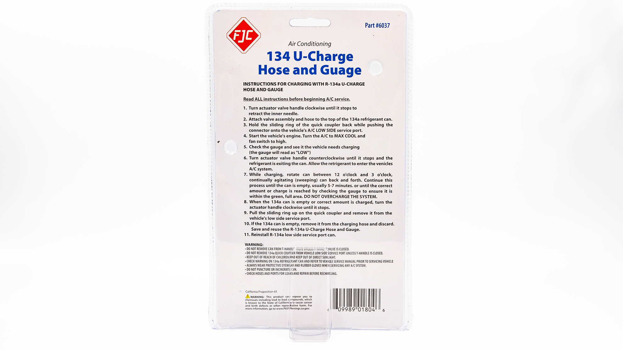 6037 R-134a U-Charge Hose and Gauge for Self-sealing Valve Cans - Image 4