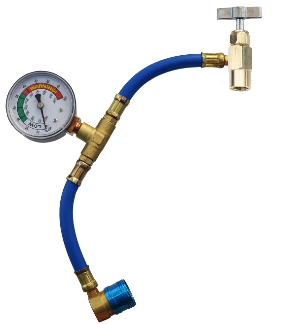 6037 R-134a U-Charge Hose and Gauge for Self-sealing Valve Cans