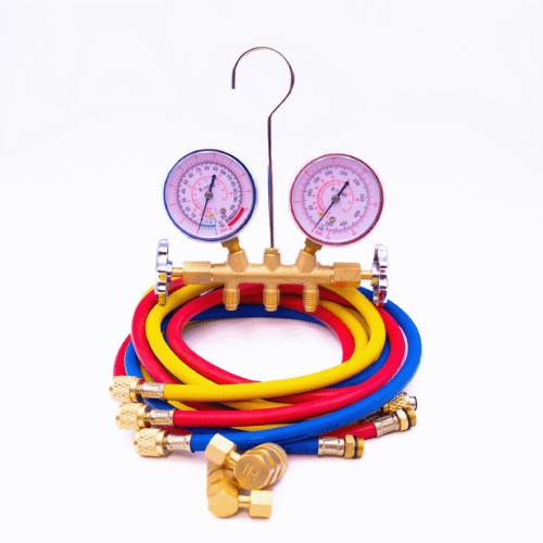 6715B R-134a Brass Manifold with 72 Hoses Quick Couplers White Box