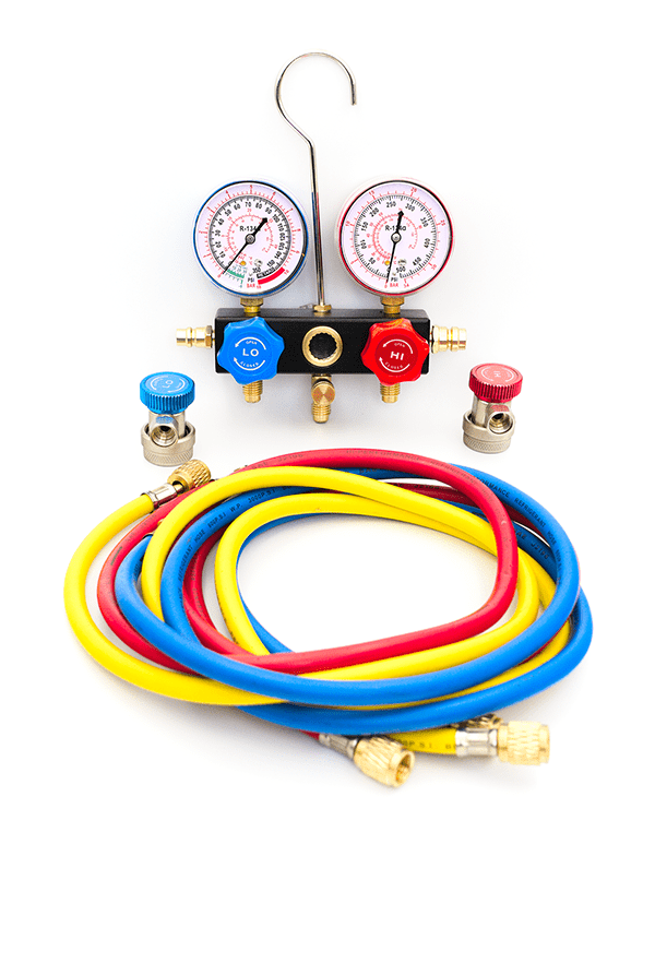 6766P R-134a Aluminum Manifold with 72" Hoses and Manual Couplers Plastic Case